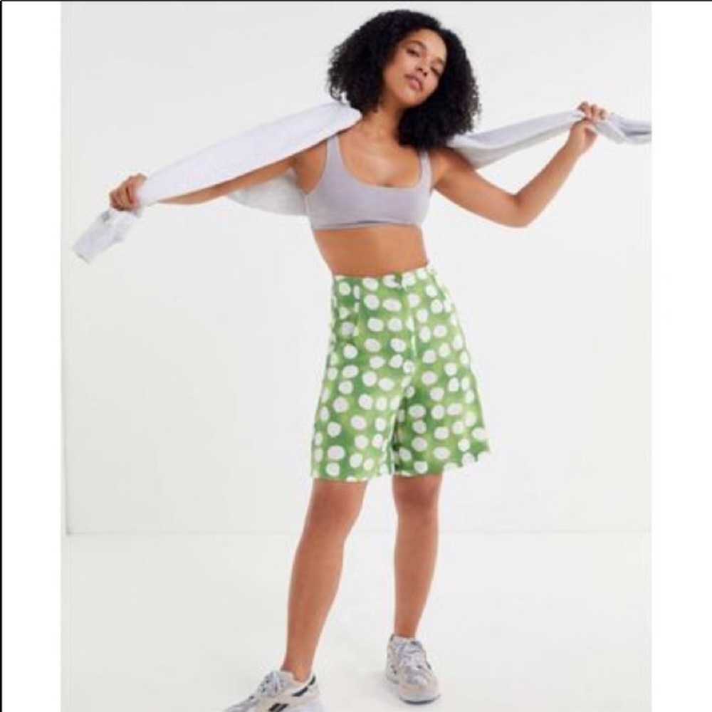 Vintage green and white polka dot shorts